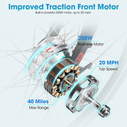 HILAND Adult electric road bike, detachable lithium battery.