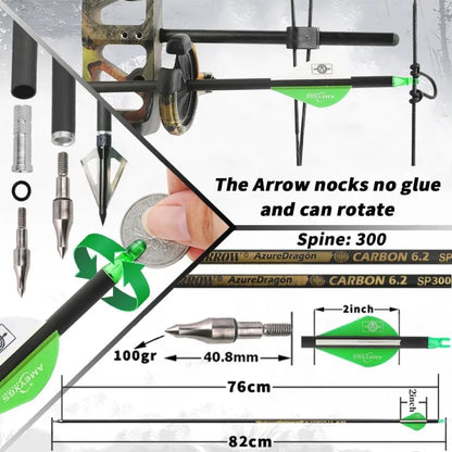 Archery Hunting Compound Bow Kit RTH 3070 LBS Draw Length 23.531 IBO 325FPS Target Shooting Bow with Accessories for Bowfishing