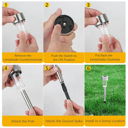 Solar Outdoor Pathway Lights LED, Camping Atmosphere.