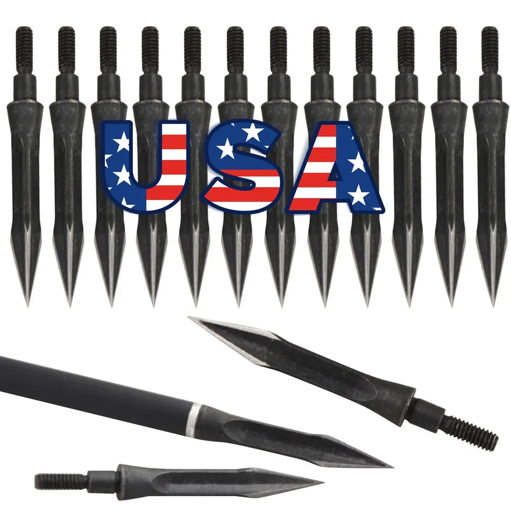 12pcs Hunting Arrowhead General Thread High Carbon Steel