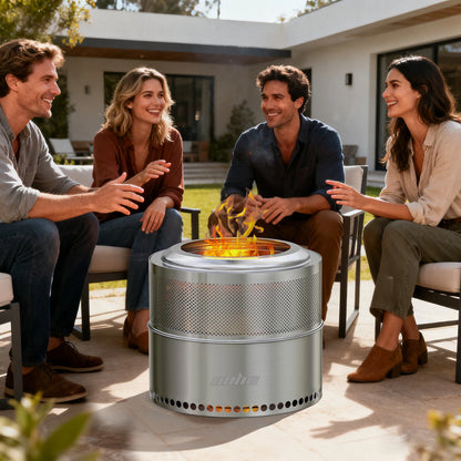 Wood Burning Fire pit, Large Stainless Steel Smokeless
