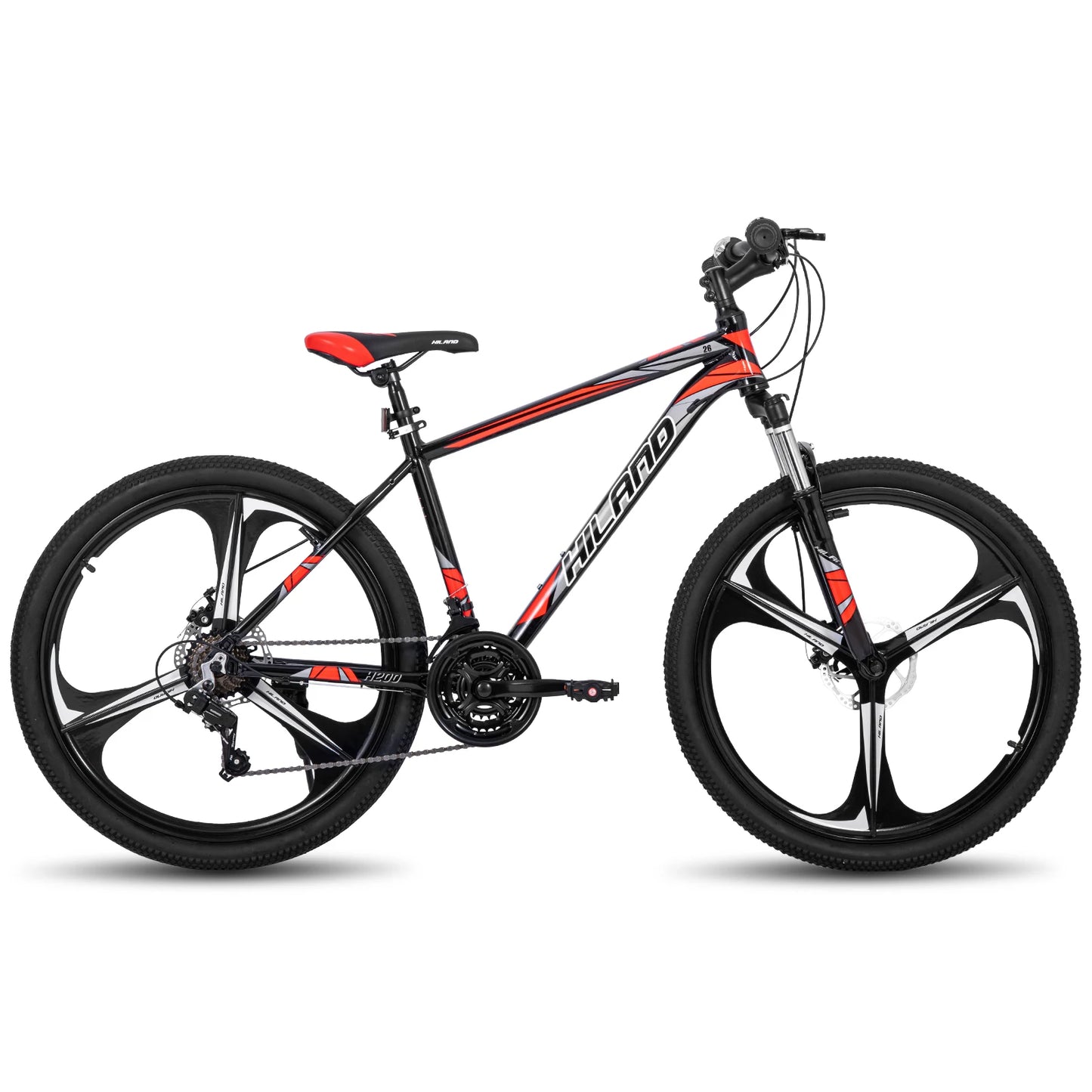 Hiland Mountain Bike, Shimano 21 Speeds Drivetrain, Aluminum Frame 26 Inch Wheels, with Disc-Brake