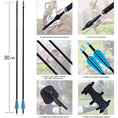 52" Bow and Arrow Set for Adults Archery Recurve Bows For Beginner