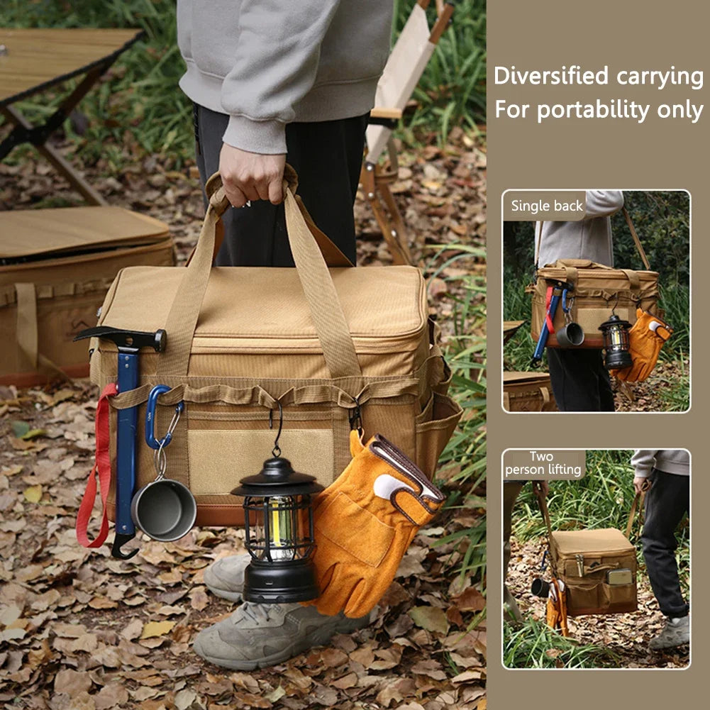 30L Camping Cooking Utensil Organizer Large Capacity.