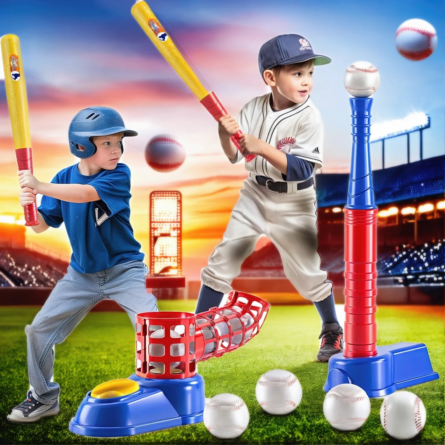 Baseball Seat Set, Foot-Operated Pitching Machine, Automatic Baseball Launcher.