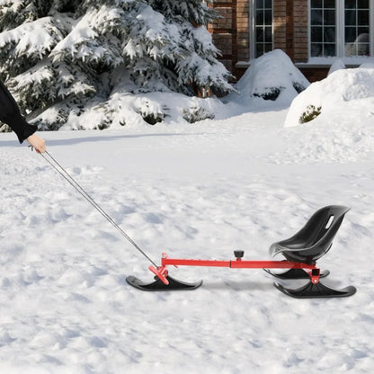 Metal Snow Racer Sled, Heavy Duty, Steerable