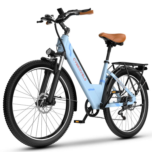 26" Step-Thru Electric bicycle for Adult,1000W Peak Motor,
