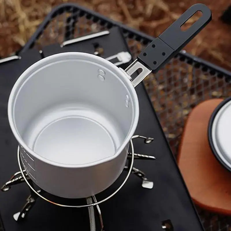 Foldable Camping Pot 700ml Aluminum Alloy Stockpot With Handle