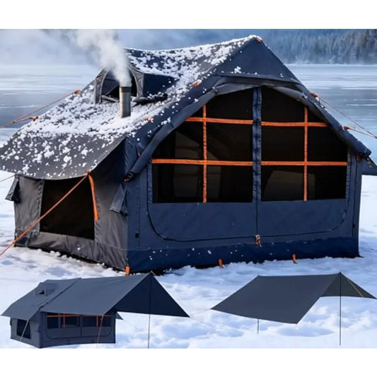 Inflatable Tents for Camping with Stove Jack, 6 Person Easy Setup