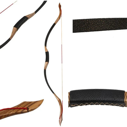 TOPARCHERY Black Hunter Traditional Recurve Bow 53 inch