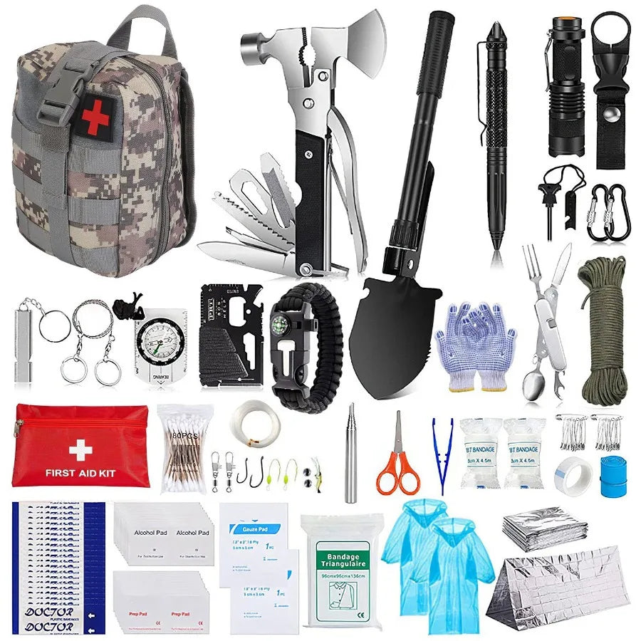 125Pcs Survival Kit Professional Emergency Survival Gear
