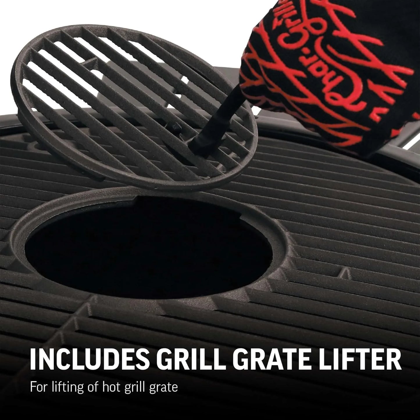 Portable Kamado Grill & Smoker - 155 Sq. In. Cooking Space, Cast Iron Grates, Locking Lid - Ash, Durable