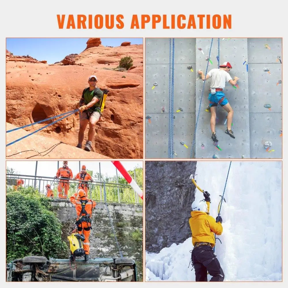 Climbing Rope 10.2mm 60M 25KN Breaking Tension Fiber Rope Steel Snap.