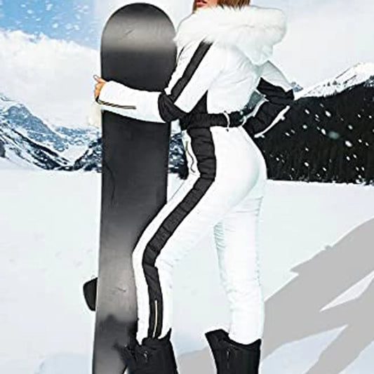 Women's Winter Outdoor Sports Jacket Jumpsuit, Removable Sports Zipper