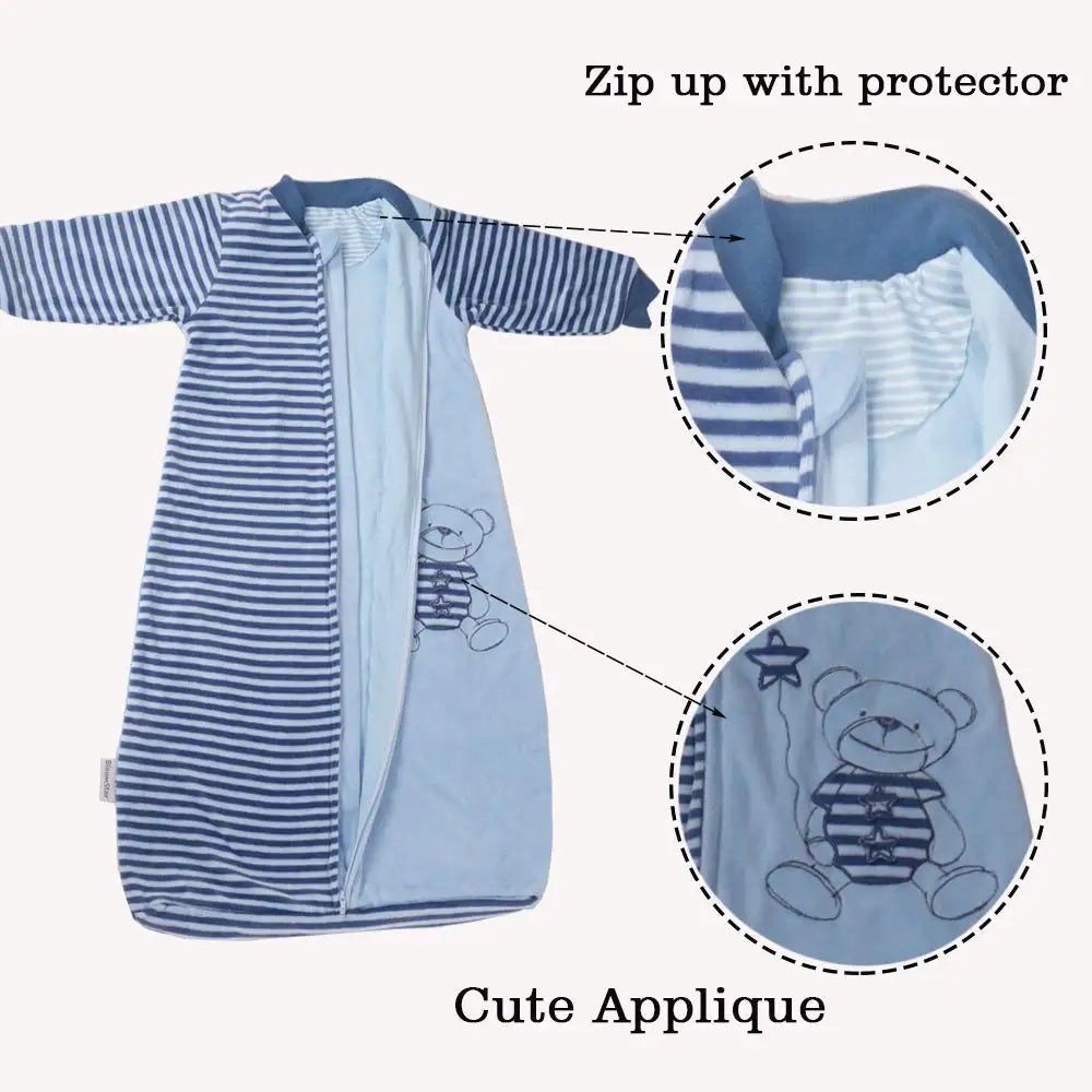 Extra Large Toddler Sleep Sack with Long Sleeves, Warm Tog 2.0, Soft Cotton Velvet for Ages 4-6 Years