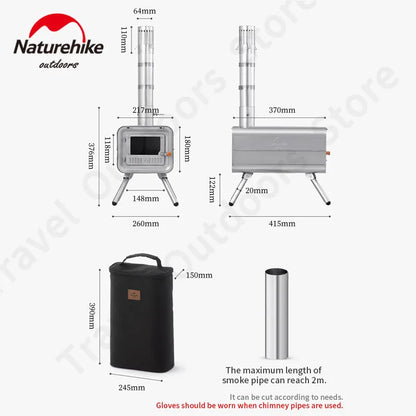 Wood Burning Stove, Lightweight Titanium Firewood Stove ,