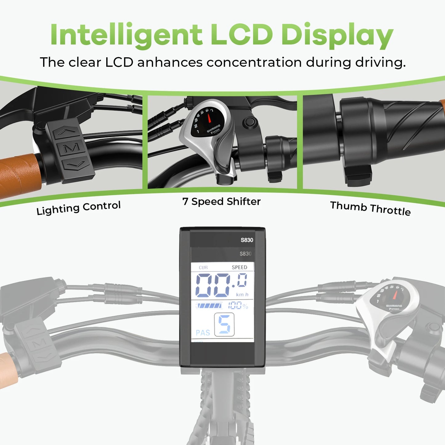 26" Step-Thru Electric bicycle for Adult,1000W Peak Motor,