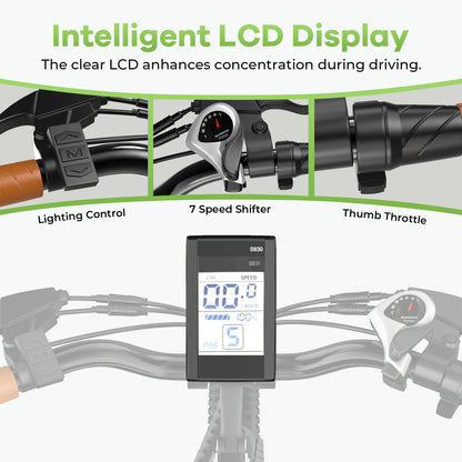 26" Step-Thru Electric bicycle for Adult,1000W Peak Motor,
