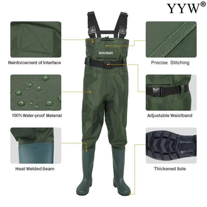 Waterproof Fishing Waders Pants Chest-Length