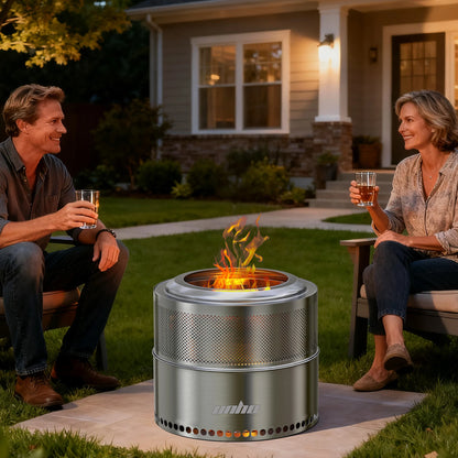 Wood Burning Fire pit, Large Stainless Steel Smokeless