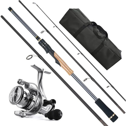4Piece 7ft  Carbon Fiber Spinning Rod and Reel Combo.