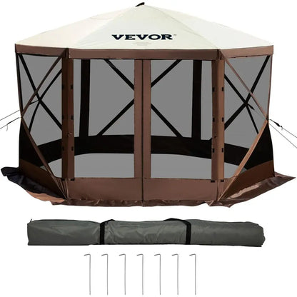 12t 6 Sided -up Shelter Tent with Mesh Windows, Portable Carry Bag
