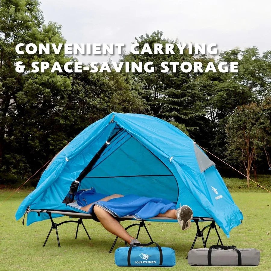 4in1 Camping Cot Tent Foldable Elevated Tent Set for 1 Person