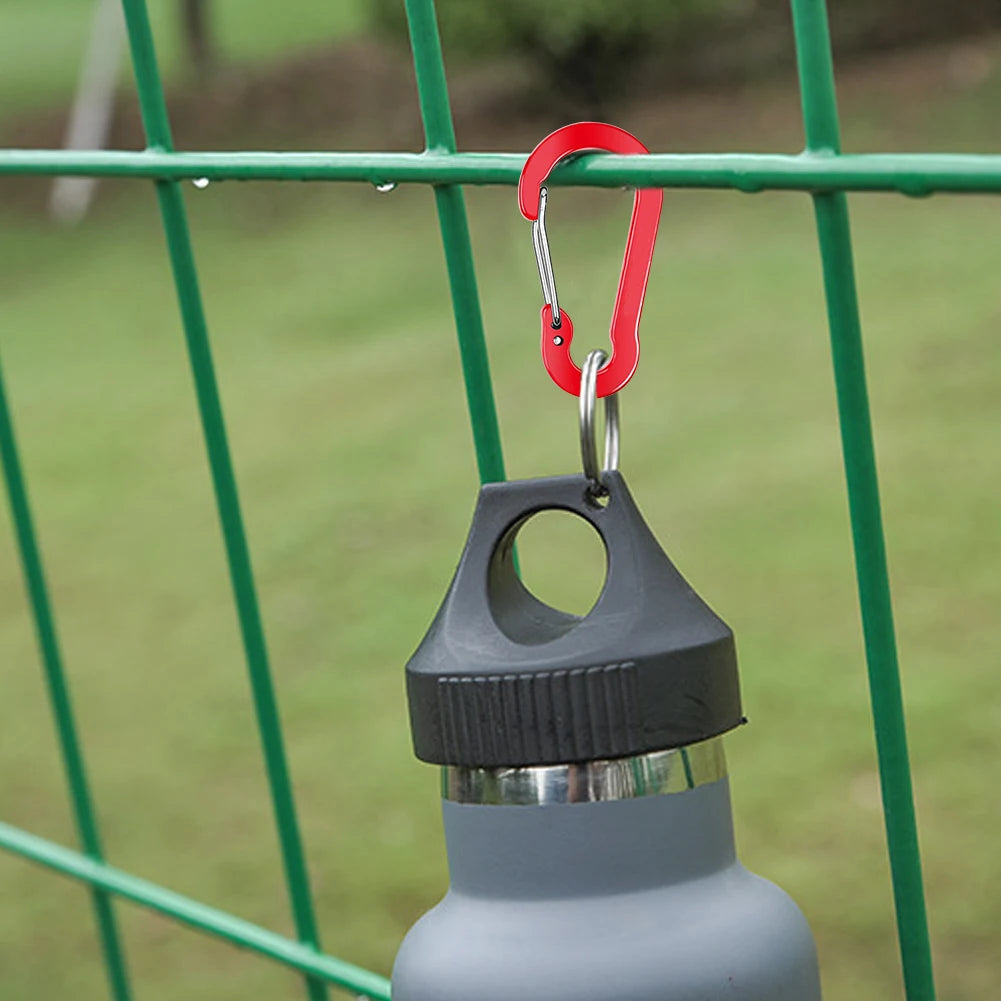 6Pcs Camping Mountaineering Buckle Multifunctional Carabiner Spring Snap.