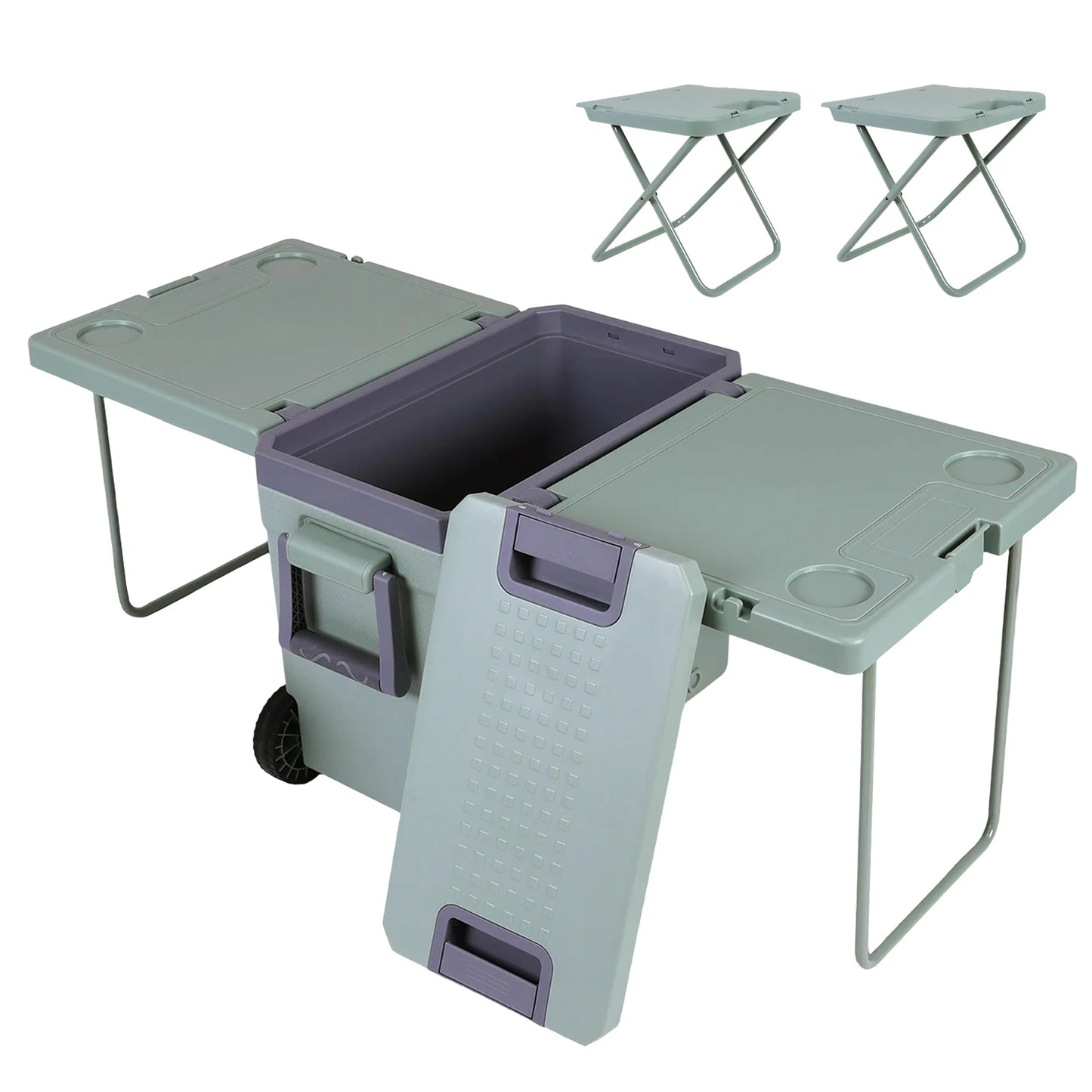 36 Quart Cooler with Wheels Holds Ice Up To 24h