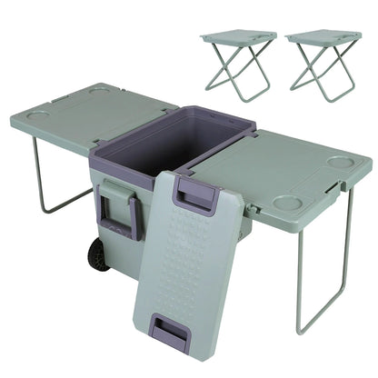36 Quart Cooler with Wheels Holds Ice Up To 24h