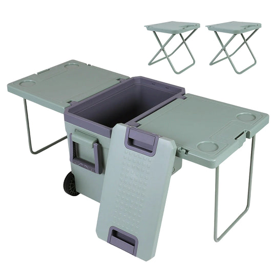 36 Quart Cooler with Wheels Holds Ice Up To 24h