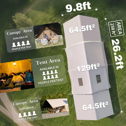 Inflatable Camping Tent 8-10 Person,129 Square Feets Large Inflatable