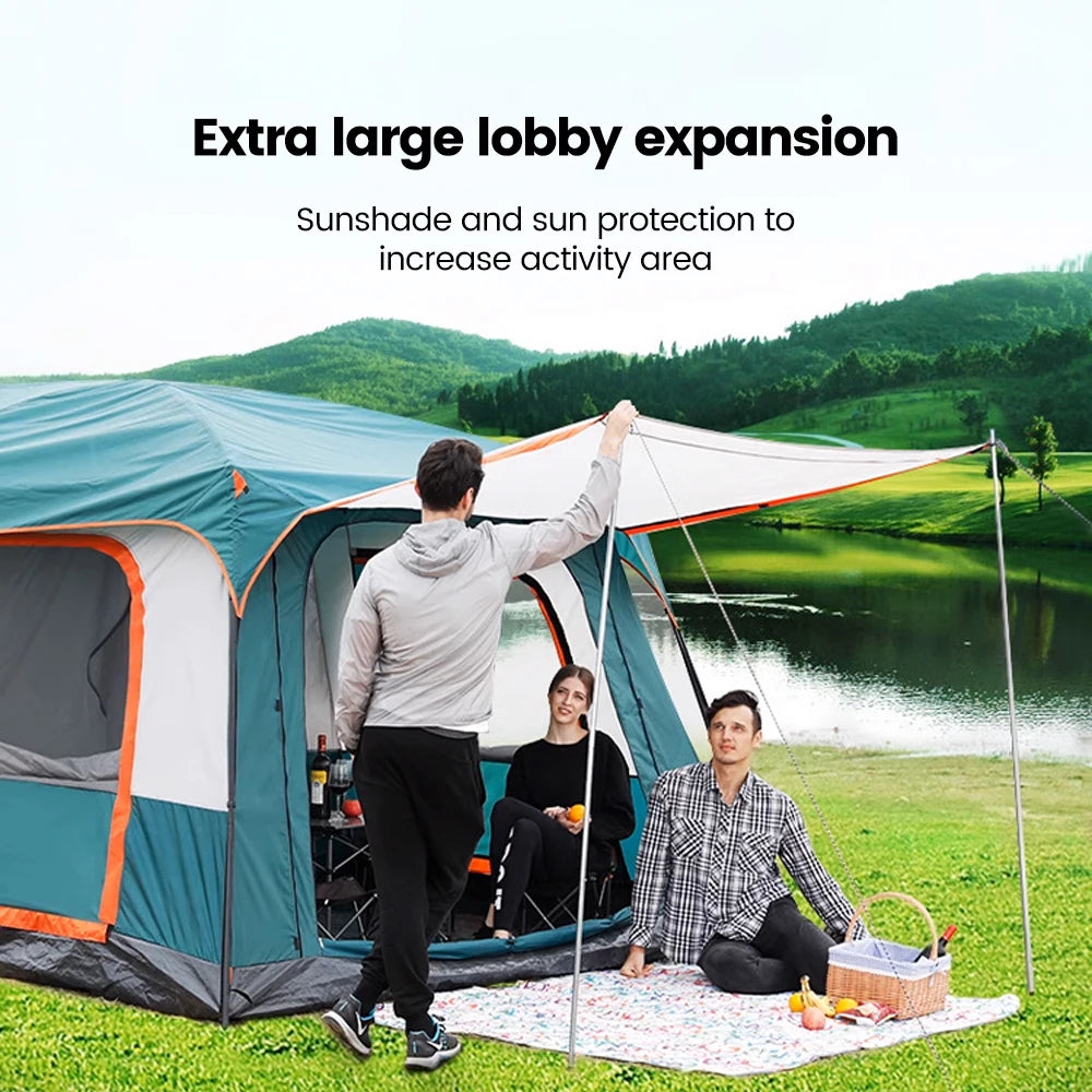 Upgraded 4 Season Camping Tent 3-12 Person Waterproof Windproof Double Layer