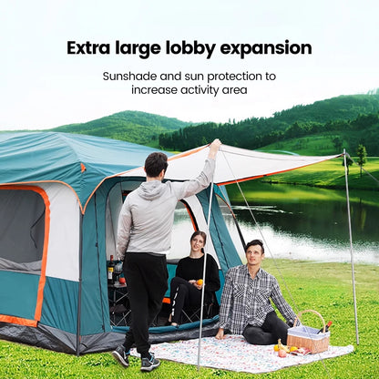 Upgraded 4 Season Camping Tent 3-12 Person Waterproof Windproof Double Layer