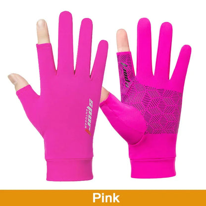 FLYSAND Anti-UV Men Women Fishing Gloves Sunscreen Anti-skid