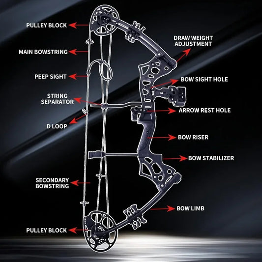 Compound Bow and Arrow Set for Adults Archery Shooting Bow Adjustable 30-65LBS, 9.5"-30" Draw Length