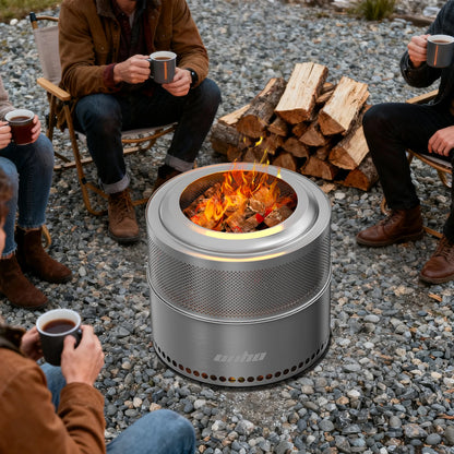 Wood Burning Fire pit, Large Stainless Steel Smokeless