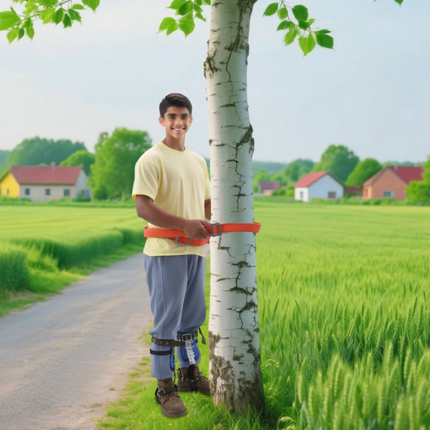 150kg Capacity Adjustable Tree Climbing Spikes Gear Set