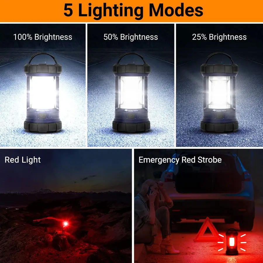 Camping Lantern, 3200LM LED Lanterns for Power Outages, 4600mAh Phone Charger Rechargeable Lantern, 5 Light Modes Camping Light