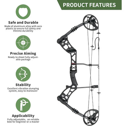 Compound Bow and Arrow for Youth and Beginner, 16-20 lbs Draw Weight 17.326 Draw Length