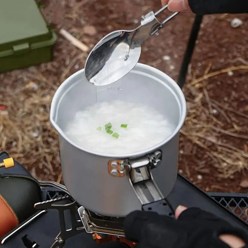 Foldable Camping Pot 700ml Aluminum Alloy Stockpot With Handle