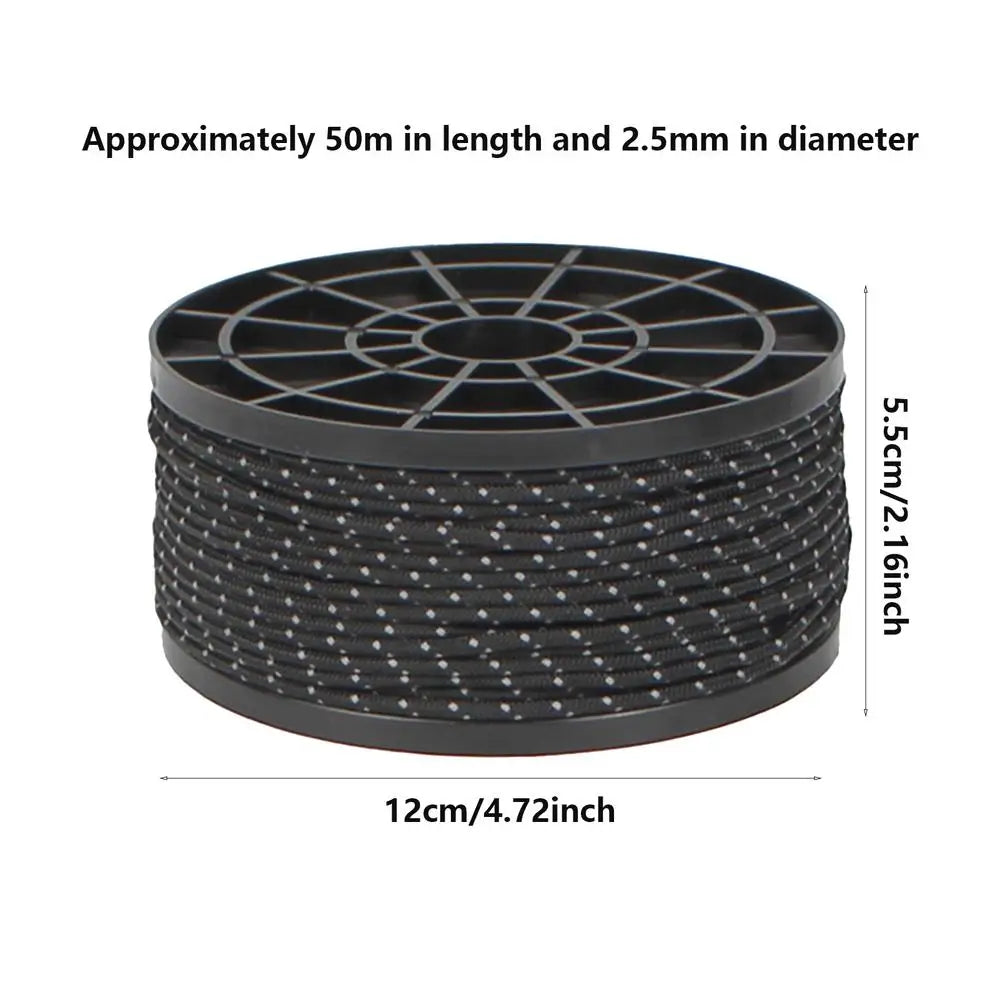 Reflective Camping Rope 164ft Para-cord Rope Reflective Rope 2.5mm