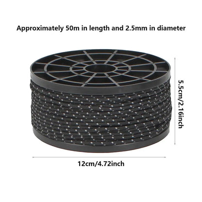 Reflective Camping Rope 164ft Para-cord Rope Reflective Rope 2.5mm