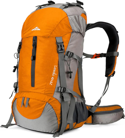 Hiking Backpack, Waterproof Camping Essentials Bag, with Rain Cover.