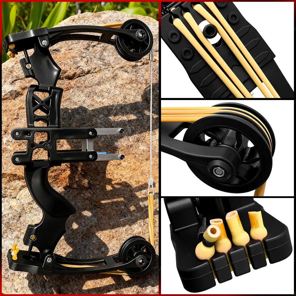 Lightweight Adult Compound Bow, 50-Shot High-Precision Design with Green Light Rail