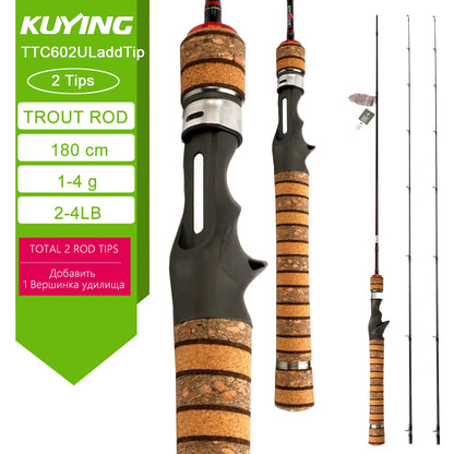 KUYING TETON L UL SUL 5'2" 6' 6'3" 6'4"6'2" 6'6" Fishing Rod Lure Cane Spinning, Casting