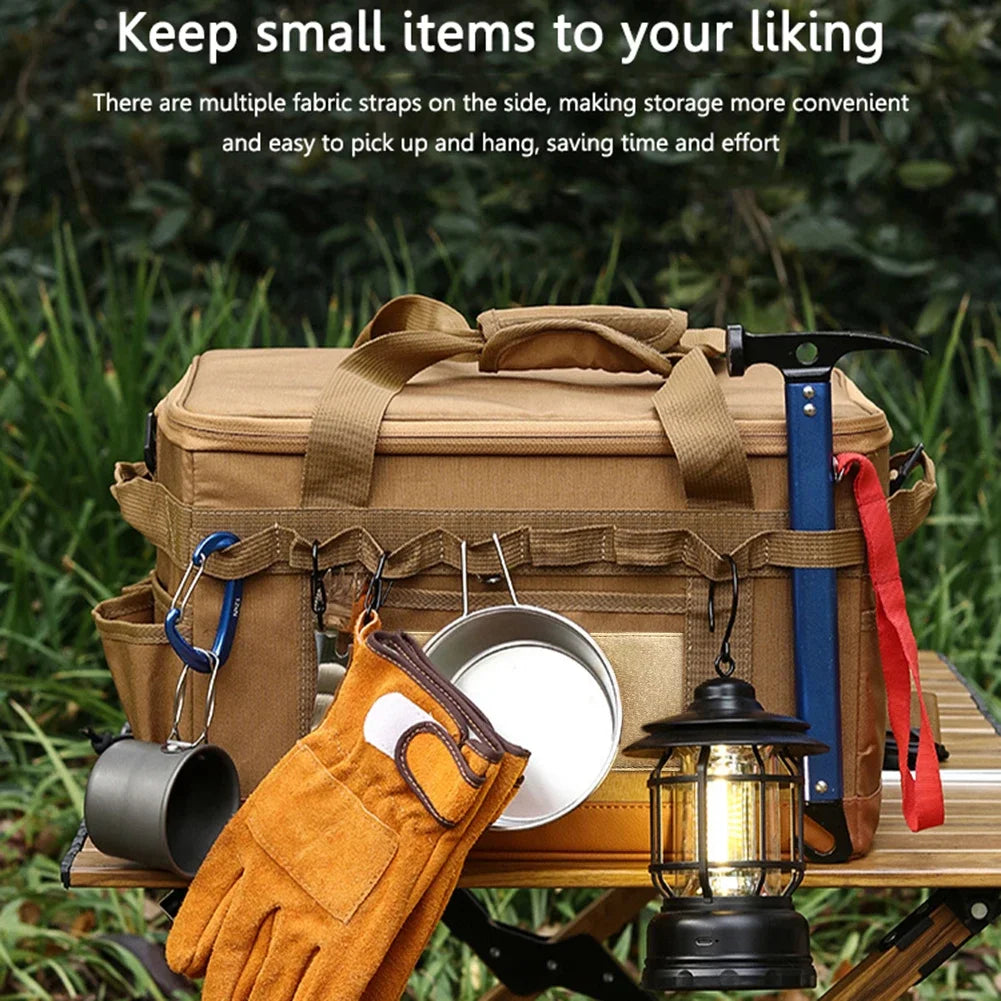 30L Camping Cooking Utensil Organizer Large Capacity.