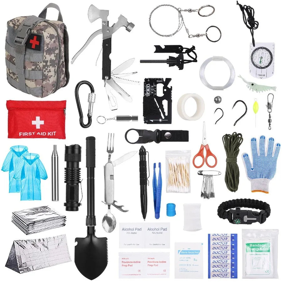 125Pcs Survival Kit Professional Emergency Survival Gear