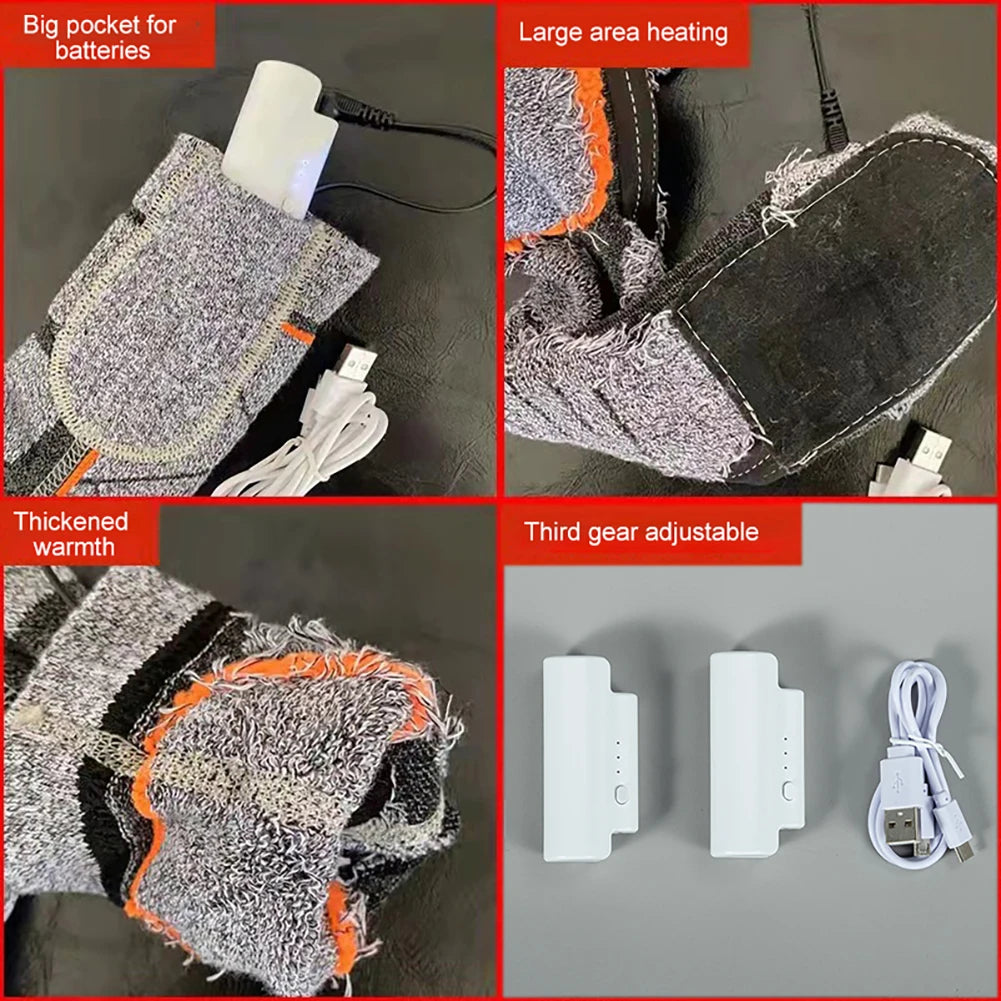 Electric Thermal Socks 3.7v Battery Foot Warm 3 Modes.