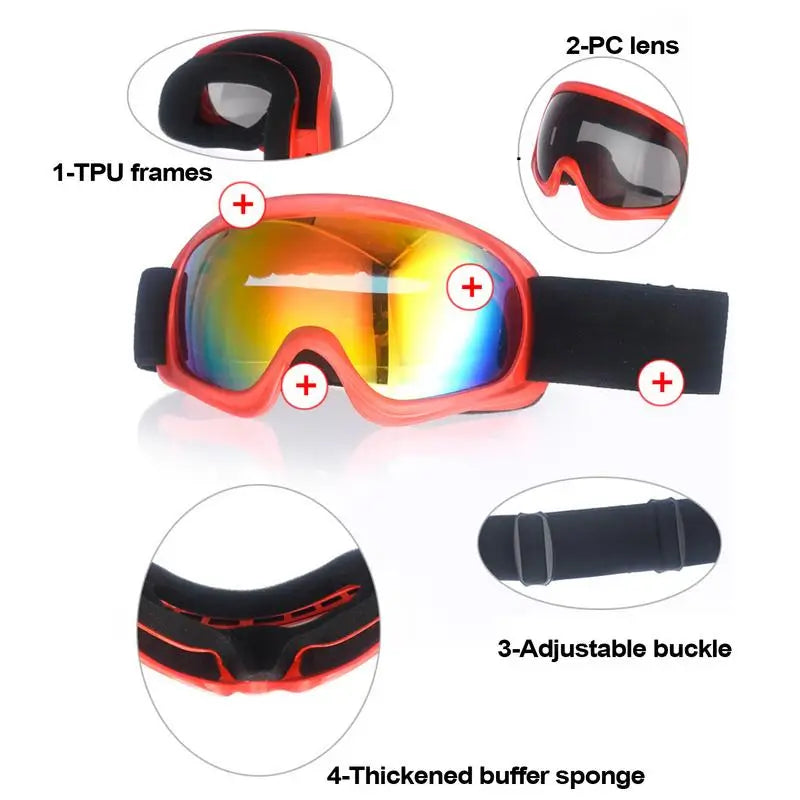 Anti-Fog Kids Ski Goggles For Snow, and Snowboard